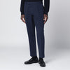 Santaniello Navy blue cotton and cashmere trousers