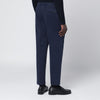 Santaniello Navy blue cotton and cashmere trousers