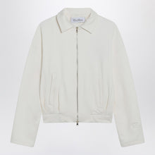  Max Mara White cropped sweatshirt in silk blend