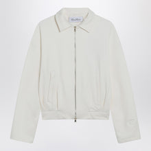  Max Mara White cropped sweatshirt in silk blend
