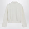 Max Mara White cropped sweatshirt in silk blend
