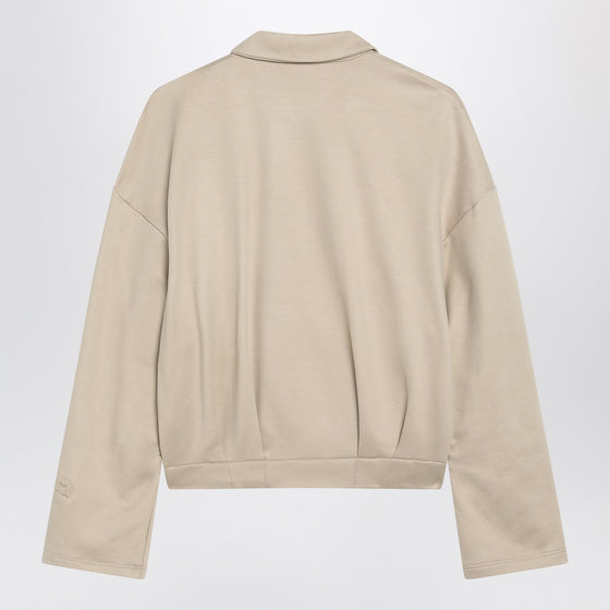 Max Mara Beige cropped sweatshirt in silk blend