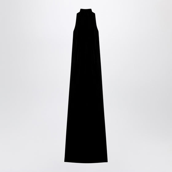 Max Mara Pianoforte Black satin velvet long dress