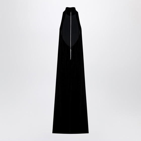 Max Mara Pianoforte Black satin velvet long dress