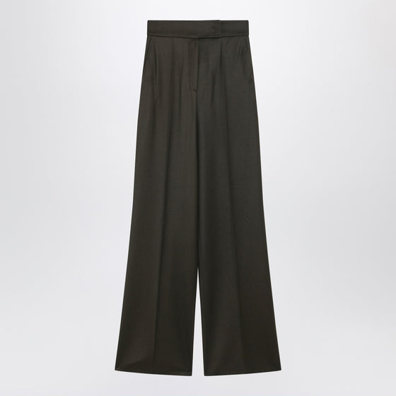 Max Mara Moss green wide-leg wool trousers