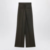 Max Mara Moss green wide-leg wool trousers