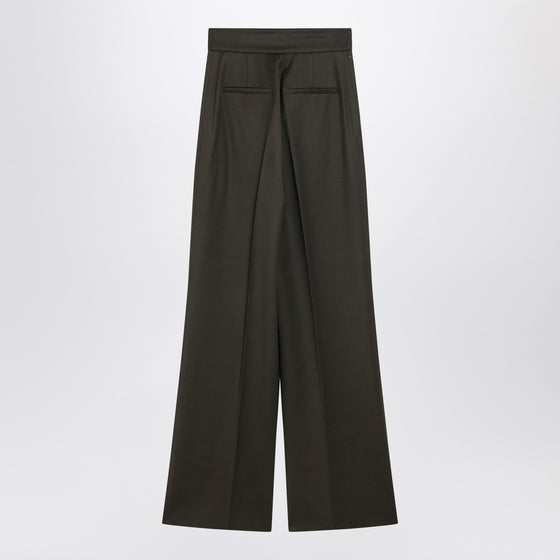 Max Mara Moss green wide-leg wool trousers
