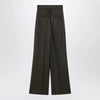 Max Mara Moss green wide-leg wool trousers