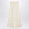 Max Mara Ivory wide leg pants in viscose knit