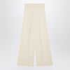 Max Mara Ivory wide leg pants in viscose knit