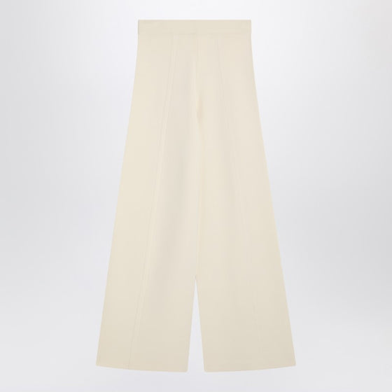 Max Mara Ivory wide leg pants in viscose knit
