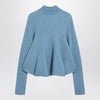 Sportmax Baby-doll blue knit top in wool