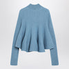 Sportmax Baby-doll blue knit top in wool