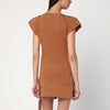 ISABEL MARANT Asymmetrical Sebani T-shirt in caramel colour