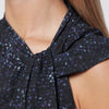 ISABEL MARANT Nayda asymmetrical T-shirt with midnight blue print