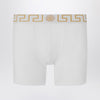 Versace White fitted boxers with Greca waistband