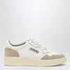 AUTRY Medalist Low Sneakers in white leather and beige suede