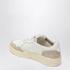AUTRY Medalist Low Sneakers in white leather and beige suede