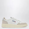 AUTRY Medalist Low Sneakers in white leather and suede with silver details
