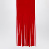 Sportmax Red Wool Scarf with Fringes