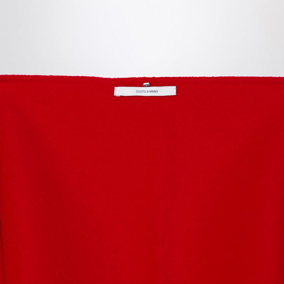 Sportmax Red Wool Scarf with Fringes