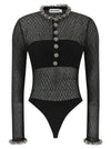 Self-Portrait Openwork Knitted Bodysuit