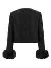 Self-Portrait Bouclé Fur Jacket
