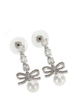 Self-Portrait Bow Crystal Charm Earrings