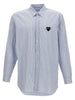 Comme Des Garçons Play Logo Patch Striped Shirt