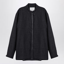  STUDIO NICHOLSON Dark grey wool zip shirt