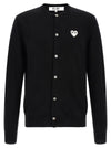 Comme Des Garçons Play Wool Cardigan With Heart Patch