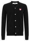 Comme Des Garçons Play Wool Cardigan With Heart Patch