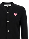 Comme Des Garçons Play Wool Cardigan With Heart Patch