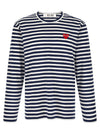 Comme Des Garçons Play Striped T-shirt With Heart Patch