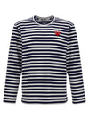 Comme Des Garçons Play Logo Patch Stripes T-shirt