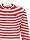 Comme Des Garçons Play Striped T-shirt With Heart Patch