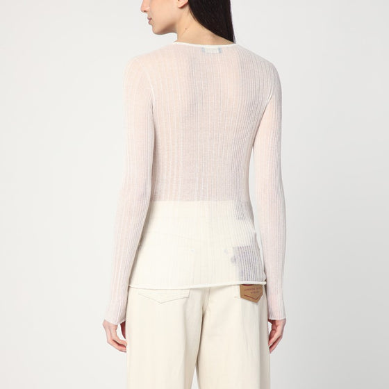 Roberto Collina Semi-transparent sweater in natural colour