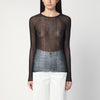 Roberto Collina Semi-transparent black sweater