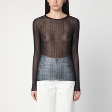  Roberto Collina Semi-transparent black sweater