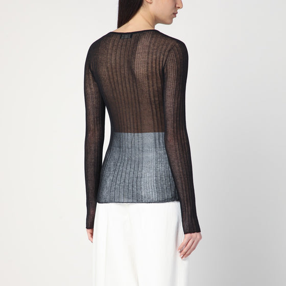 Roberto Collina Semi-transparent black sweater
