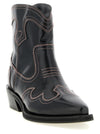 Ganni Low Shaft Embroidered Western Ankle Boots