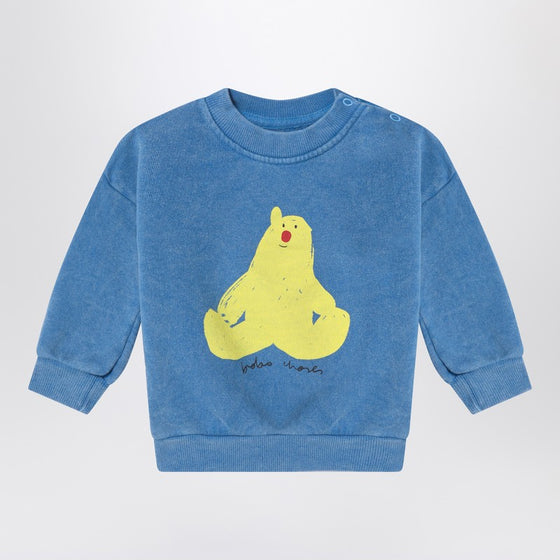 Bobo Choses Hug Me Bear light blue sweatshirt