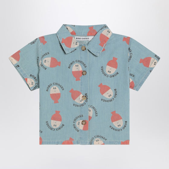 Bobo Choses Light blue Morning Egg shirt in denim