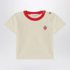 Bobo Choses White T-shirt with strawberry embroidery