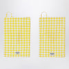 Bobo Choses Set of two check-pattern washcloths with strawberry