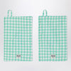 Bobo Choses Set of two check-pattern washcloths with radishes