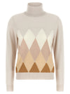 Ballantyne New Diamond Turtleneck Sweater With Diamond Intarsia