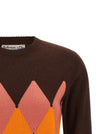 Ballantyne Crewneck Sweater With Diamond Intarsia
