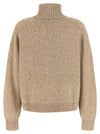 Ballantyne Beige Diamond Turtleneck Sweater
