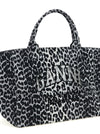 Ganni Leopard Sequin Xxl Tote Shopping Bag